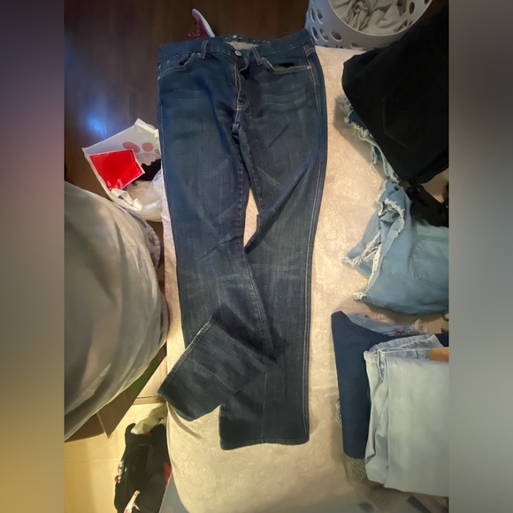 Seven for all mankind A-pocket dark wash jeans wide leg high waisted 31x34 - Picture 3 of 3